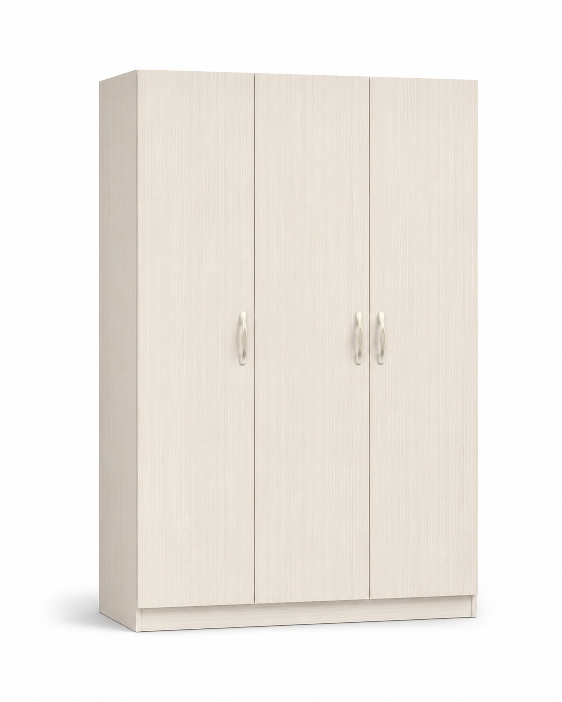 Modern 3-Door Wooden Wardrobe Closet Cabinet with Shelves & Hanging Rail - Large Bedroom Storage Armoire (120x45x180cm)