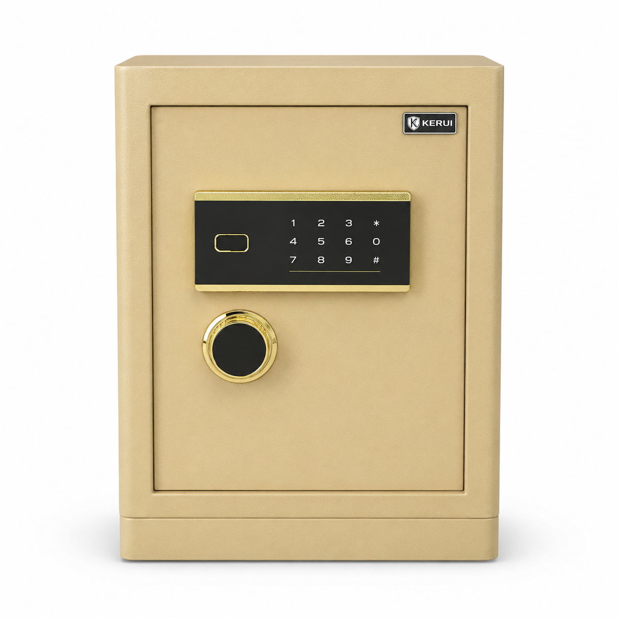 Heavy-Duty Electronic Digital Keypad Security Safe Box with Dual Key Lock, LCD Screen & Solid Steel Locking Bolts - Coffee Brown