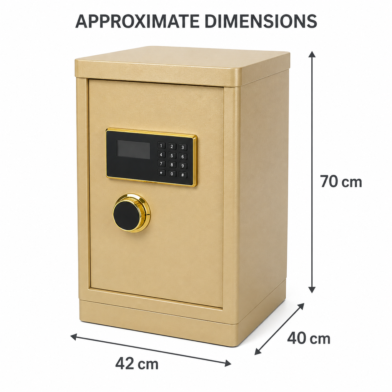 Heavy-Duty Electronic Digital Keypad Security Safe Box with Dual Key Lock, LCD Screen & Solid Steel Locking Bolts - Coffee Brown
