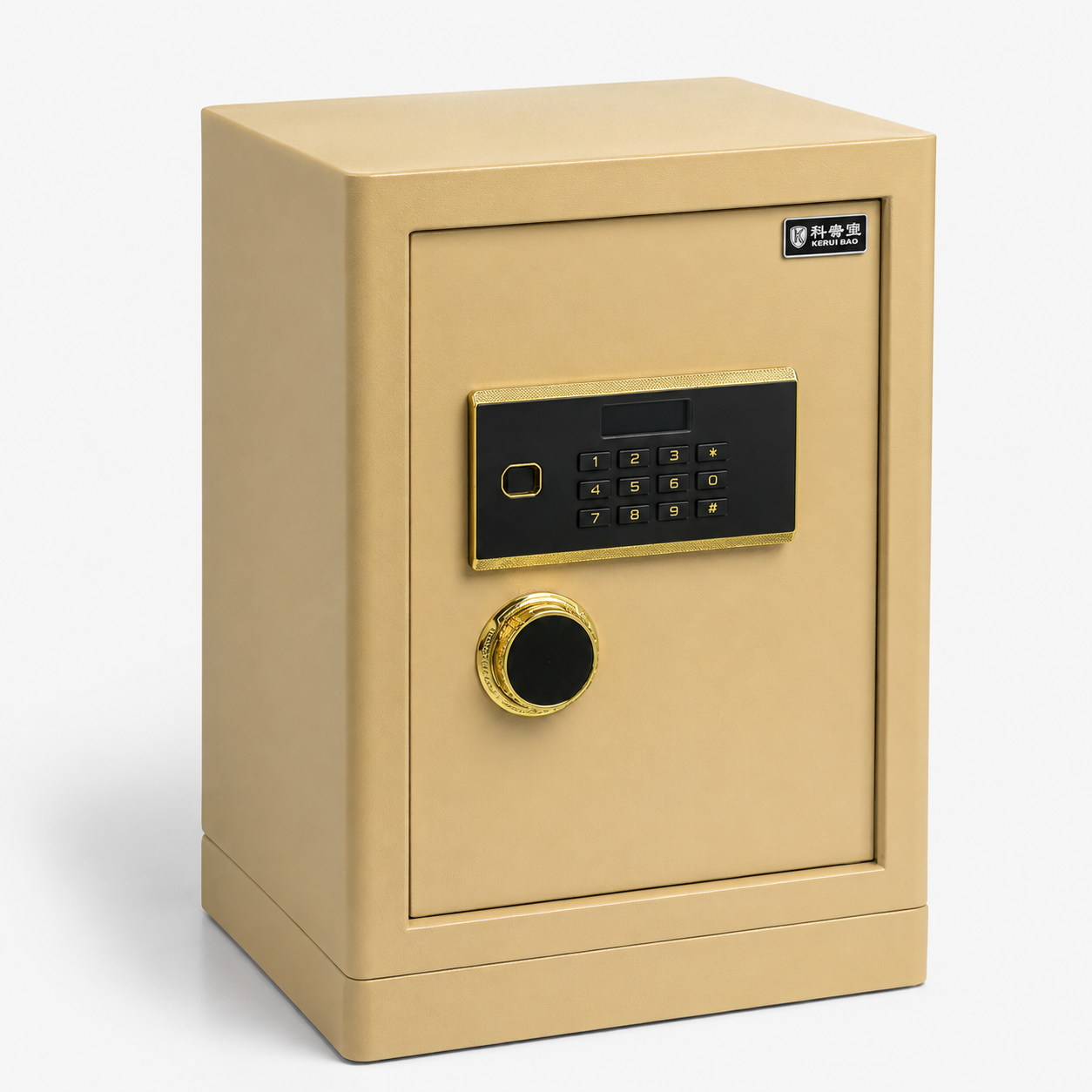 Heavy-Duty Electronic Digital Keypad Security Safe Box with Dual Key Lock, LCD Screen & Solid Steel Locking Bolts - Coffee Brown