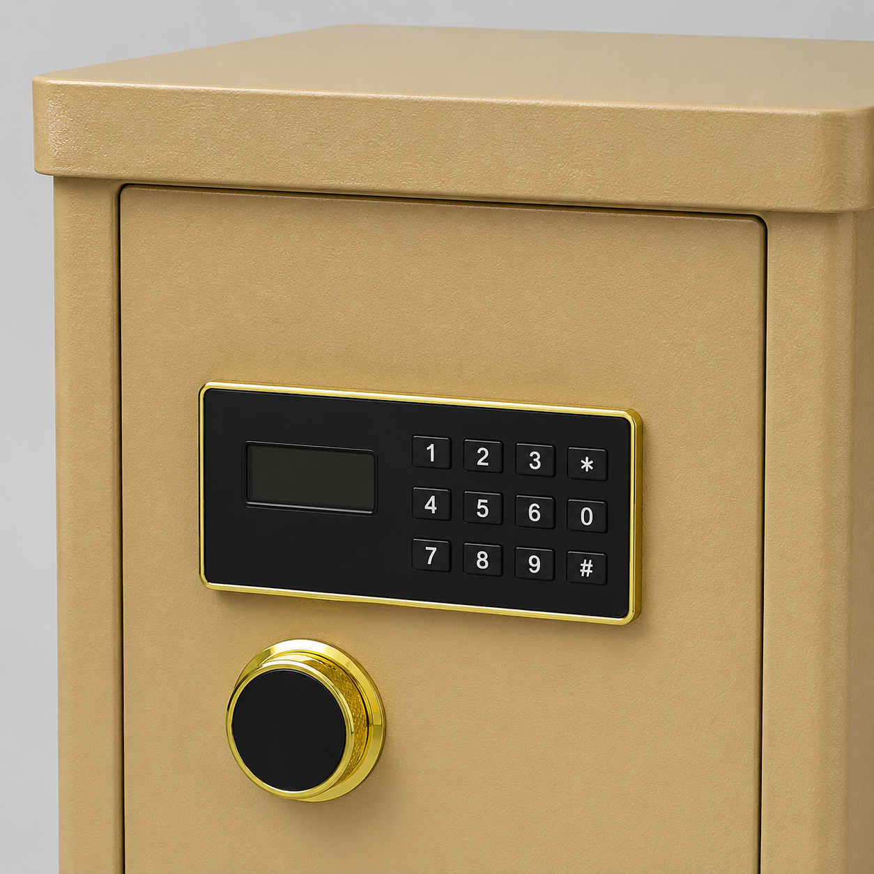 Heavy-Duty Electronic Digital Keypad Security Safe Box with Dual Key Lock, LCD Screen & Solid Steel Locking Bolts - Coffee Brown