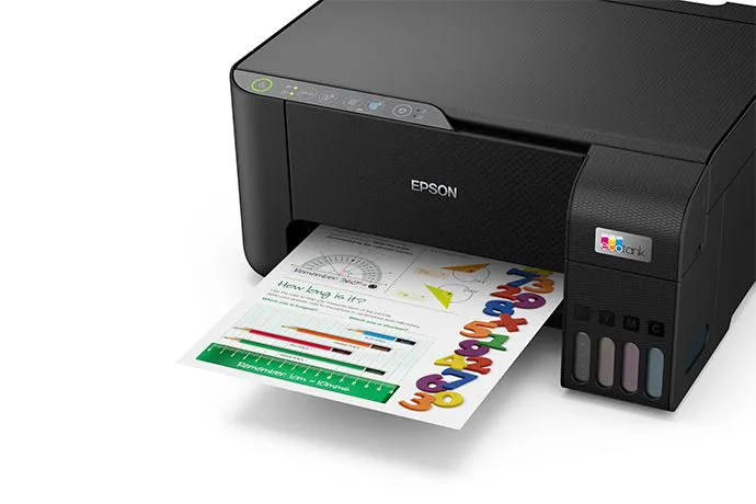 {With inks + cable} Brand New Epson Office Printer | Epson L3210 ECOTANK Printer Black in Color, Print, Scan, Copy and Wireless| All in one Office Printer | Portable and Easy to Install and Print