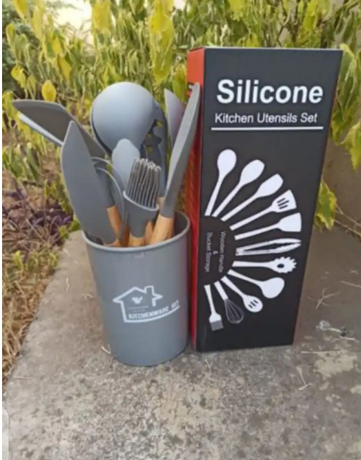 12-Piece Silicone Spoon Set – Non-Stick, Heat-Resistant Kitchen Utensils for Vibrant Kenyan Cooking!