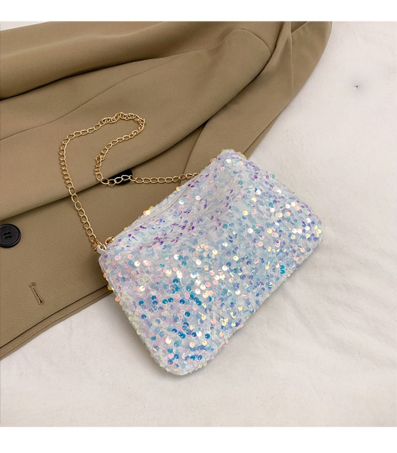 Shiny Sequin Handbag for Women 2026 New Design | Small Square Crossbody Bag with Chain Strap | Trendy Party Clutch