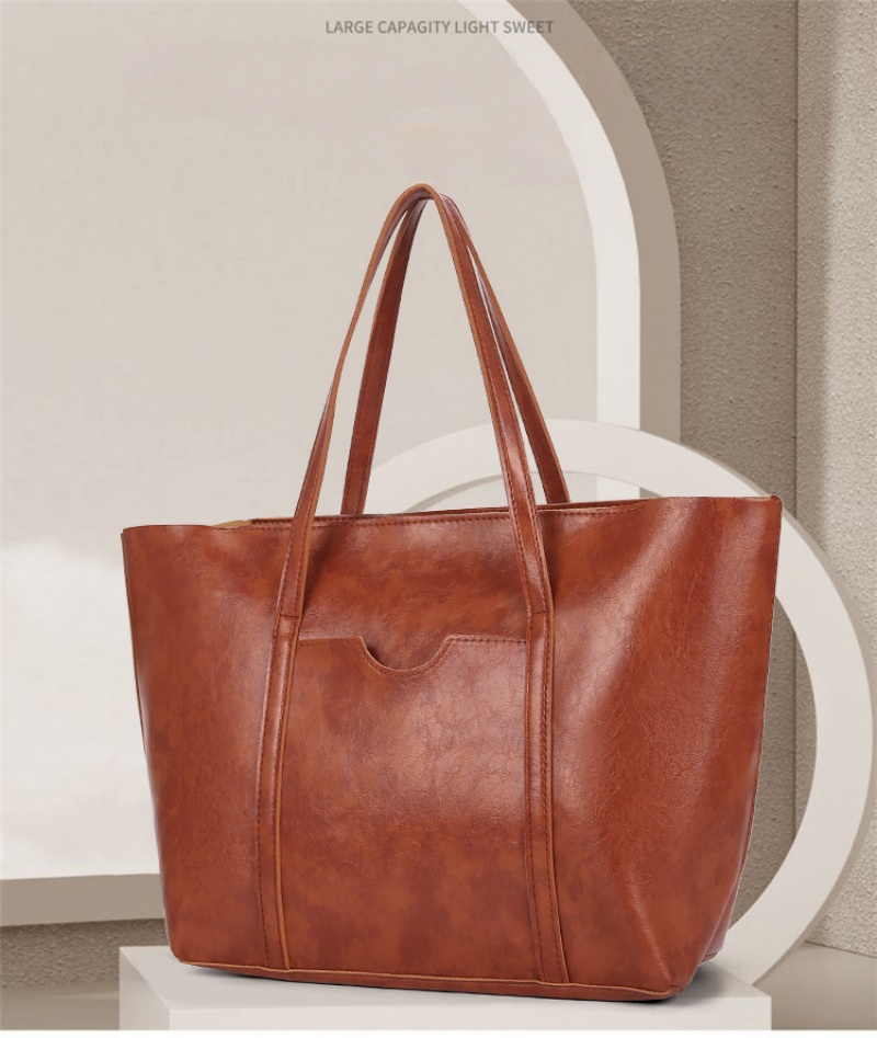 Hot Sale New Fashion Women Handbag Set Vintage Oil Wax Leather Tote Shoulder Crossbody Bag 4pcs
