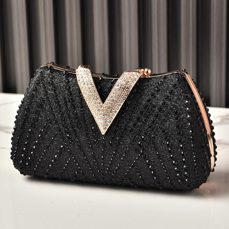 High-endHot Sale Rhinestone Evening Bag & Bridal Jewelry Set - Luxury Diamond Clutch Purse with Tassel Leaf Pendant, Fashion Party Accessories for Women