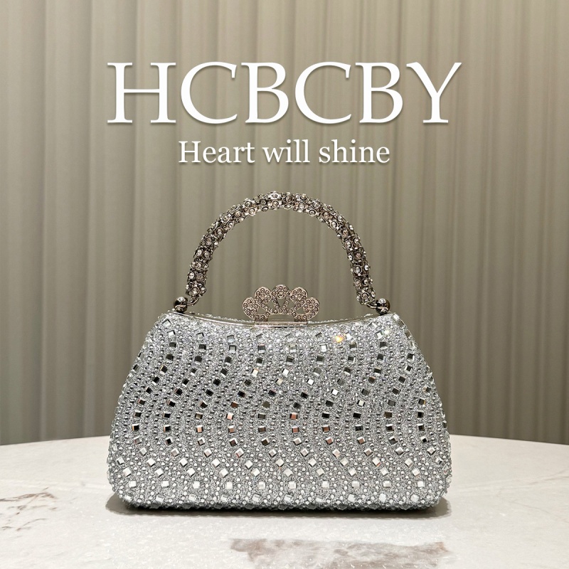 Hot Selling Luxury Golden Handbag, Shiny Rhinestone & Floral Pearl Inlaid Clutch, Elegant Fashion Bag & Versatile Earrings Jewelry Set for Women