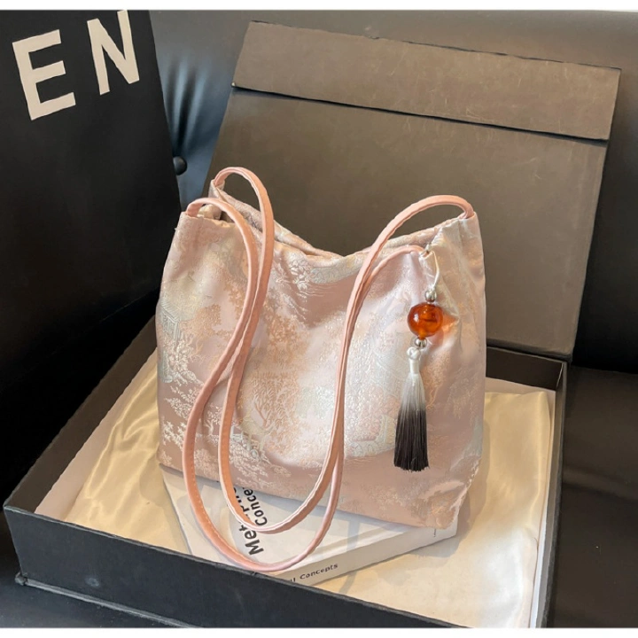 2026 New Summer Large Capacity Tote Bag  Hot Sale Chinese Style Embroidered Handbag, Elegant Underarm & Crossbody Bag for Women Work Commute