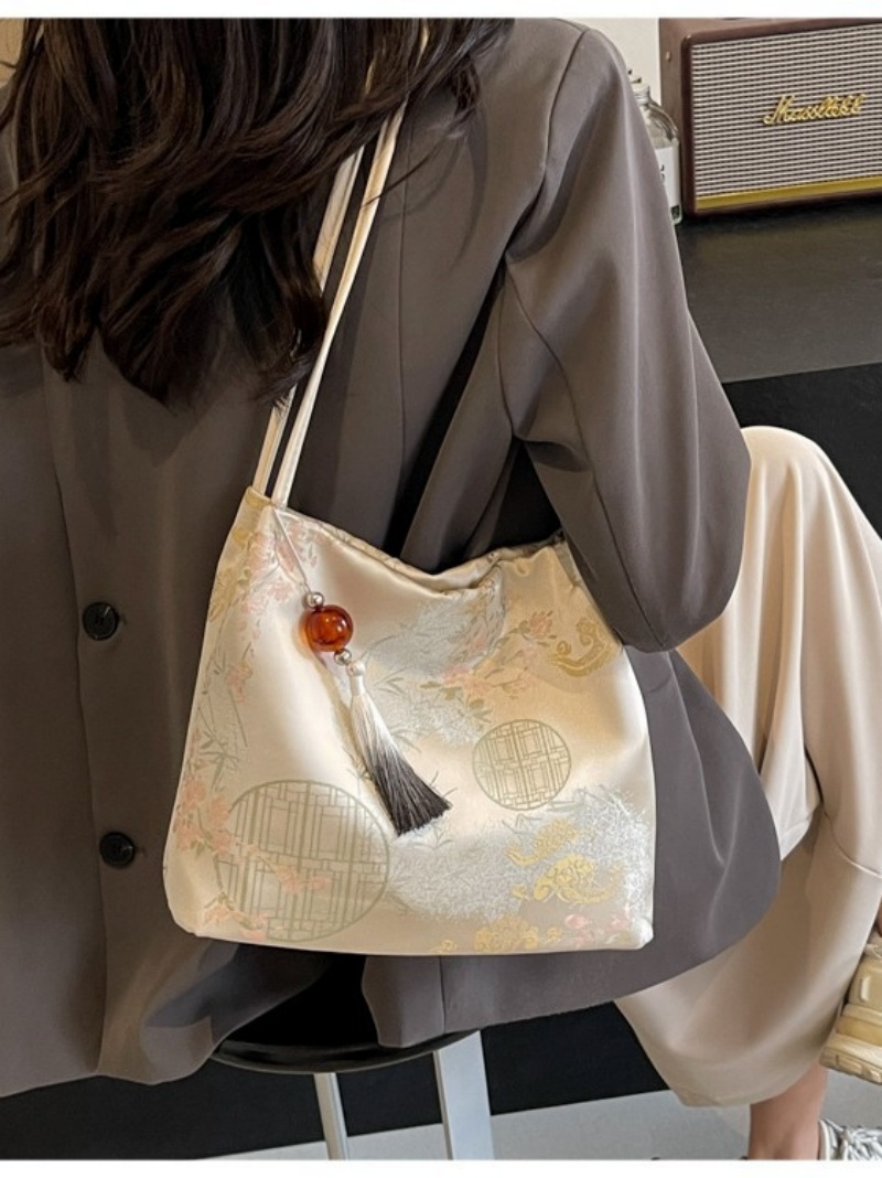 2026 New Summer Large Capacity Tote Bag  Hot Sale Chinese Style Embroidered Handbag, Elegant Underarm & Crossbody Bag for Women Work Commute