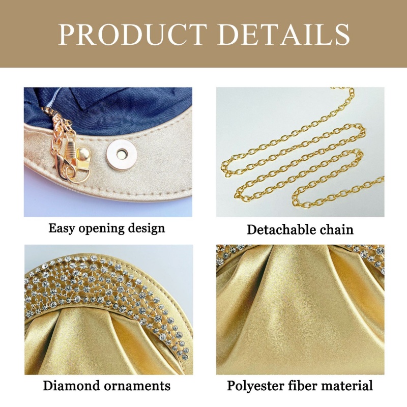 New Luxury Women's Handbag Set - Elegant Tote, Clutch & Shoulder Bag with Drop Earrings Necklace Jewelry for Weddings, Parties & Evening Gowns