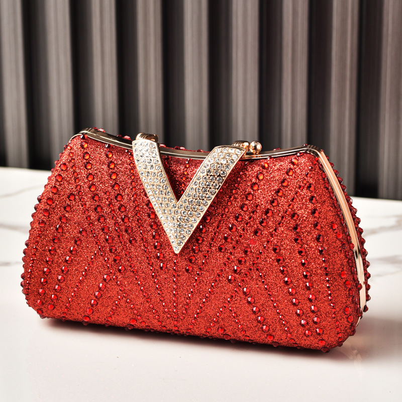 High-endHot Sale Rhinestone Evening Bag & Bridal Jewelry Set - Luxury Diamond Clutch Purse with Tassel Leaf Pendant, Fashion Party Accessories for Women