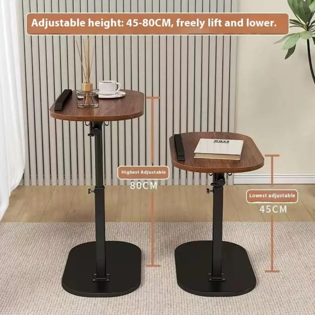 Portable And Adjustable Wooden Top Multipurpose Laptop Table  BROWN