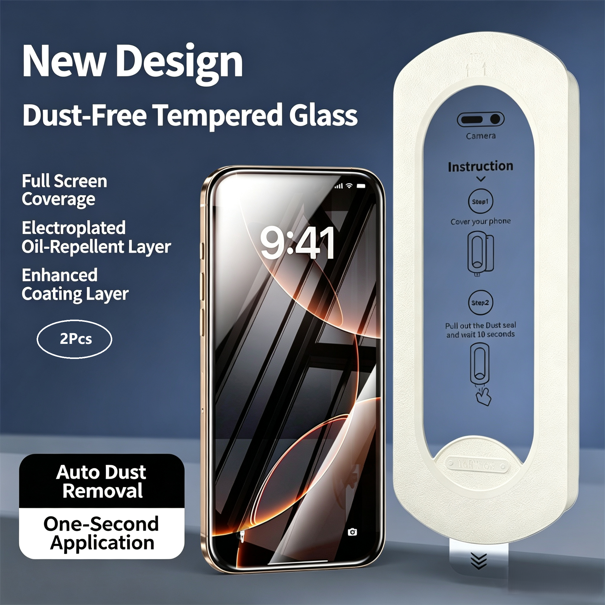 Dust-Free Installation Tray Tempered Glass Screen Protector, Quick Install Kit for iPhone 15 to iPhone 17 Series
