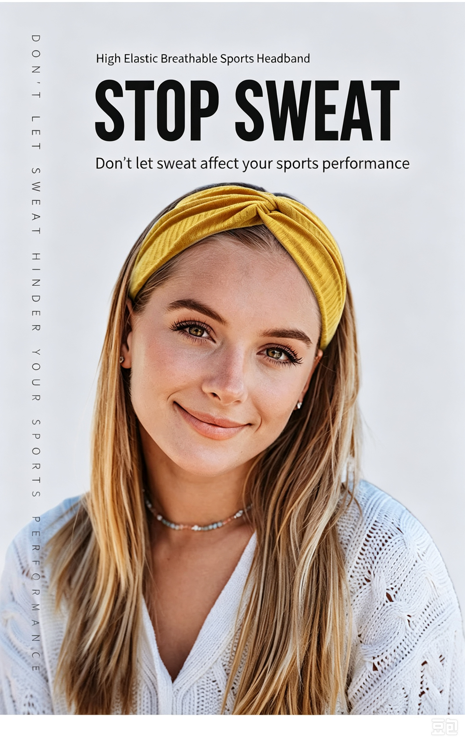 Cross Twist Elastic Headband, Ribbed Cotton Wide Sports c for Fitness Yoga Running
