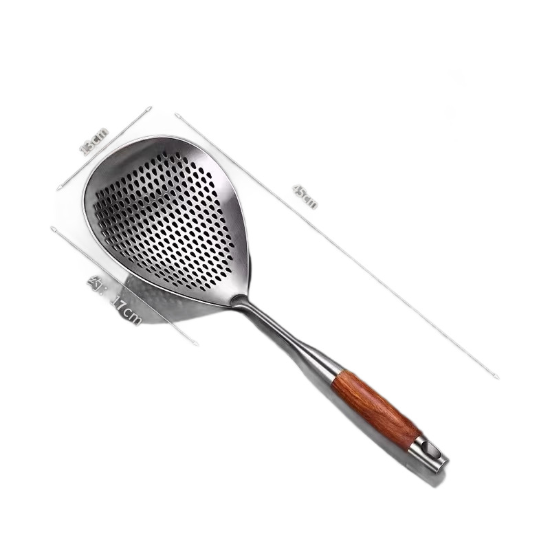 316 Stainless Steel Noodle Skimmer, Wide‑Thick Kitchen Skimmer for Noodles & Dumplings, Household Use