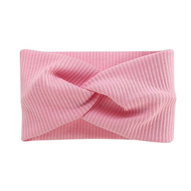 Cross Twist Elastic Headband, Ribbed Cotton Wide Sports c for Fitness Yoga Running