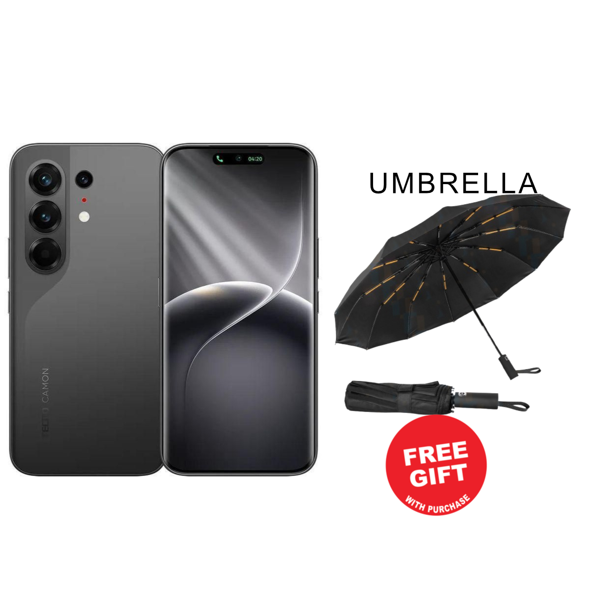 Tecno Camon 50 Pro 256GB+16(8+8)GB RAM 6.78" 120Hz Curved AMOLED MTK Helio G200 Ultimate 45W 6500mAh 50MP Dual Speaker Android16 IP68/IP69 Dust Water Resistance Dual Sim Smart Phones