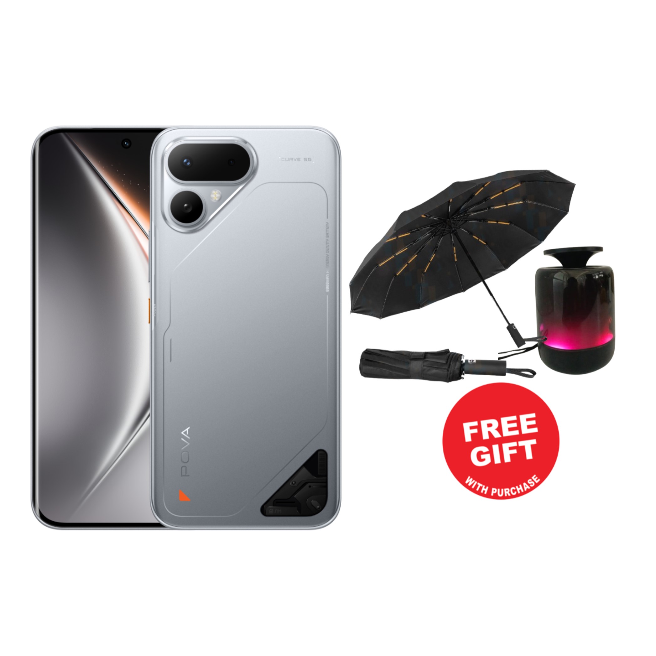 TECNO POVA Curve 2 5G, 256GB 12GB RAM,smart phone Camera 50MP, Battery 8000mAh, Smartphone, 7.42mm thin body, 6.78" AMOLED , MediaTek Dimensity 7100