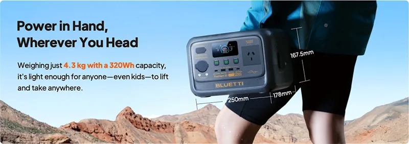 BLUETTI Premium 30 V2 600W Portable Power Station 320Wh LiFePO4 Solar Generator 1500W Peak Fast Charging UPS Backup Camping & Home Emergency Power Kenya