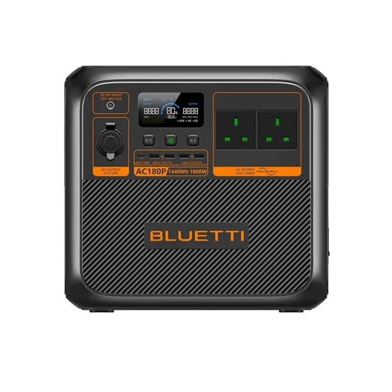BLUETTI AC180P 1800W Portable Solar Power Station with UPS – Backup Power Supply for Outdoor Camping, Home & Emergency Use