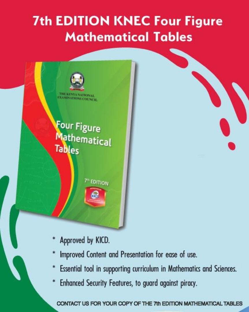 Four figure Mathematical log tables. 7th Edition/ 8th Edition