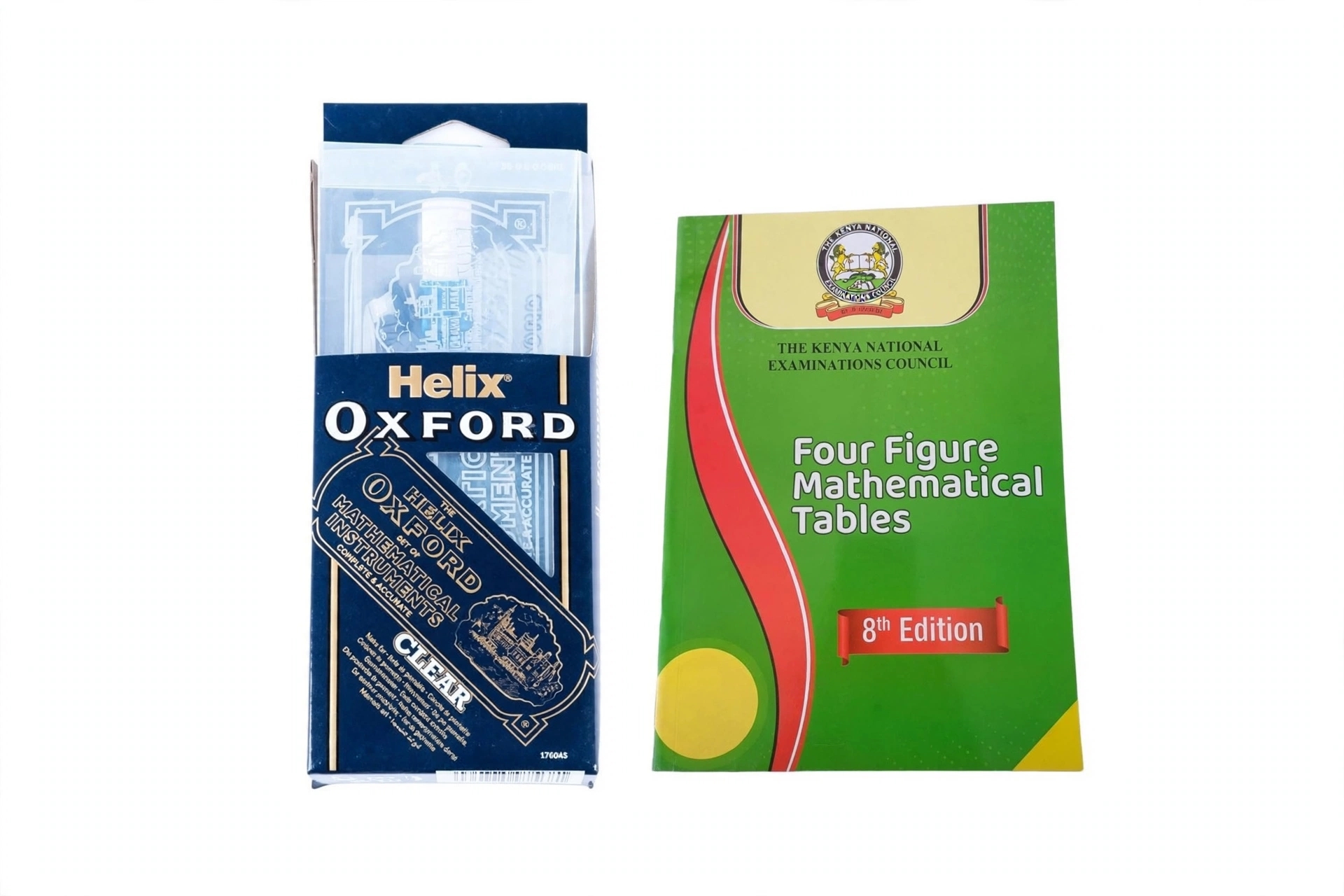 Helix Oxford Mathematical clear set & KNEC Four Figure Tables 8th Edition Combo