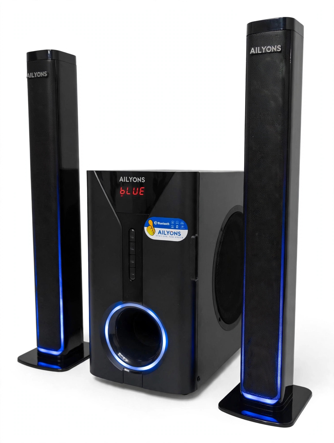 Ailyons 2.1CH Tall Boy Subwoofer System - Bluetooth Home Theatre with LED Display*
