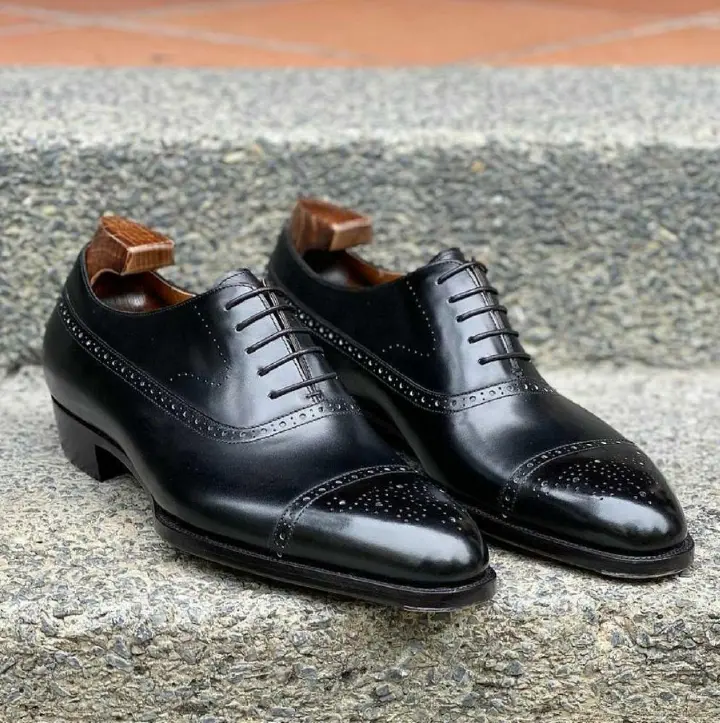 Mens New Black Oxford Dress Shoes, Handmade Black Leather Formal Shoes|Black Men Casual  Shoes  + FREE PREMIUM LEATHER BELT.