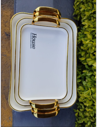 3PCS Acrylic Breakfast Trays Set Clear Serving Trays for Food Tea Coffee and Snacks Perfect for breakfast in bed, serving tea and coffee, snacks, fruits, desserts, or entertaining guests