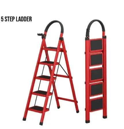 Foldable 3-Step Steel Stepping Ladder – Anti-Slip Wide Pedals, Heavy Duty Household Step Stool, Portable & Space Saving High quality and durable home use metallic portable foldable steps ladder