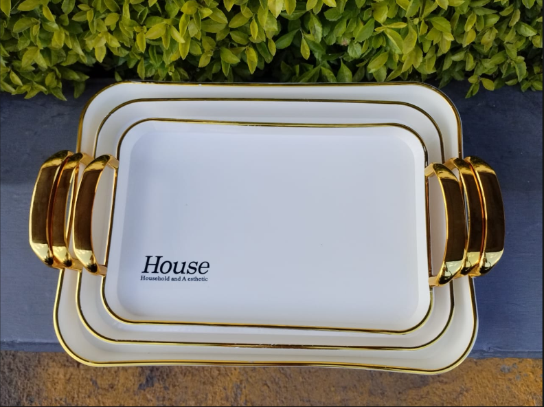3PCS Acrylic Breakfast Trays Set Clear Serving Trays for Food Tea Coffee and Snacks Perfect for breakfast in bed, serving tea and coffee, snacks, fruits, desserts, or entertaining guests