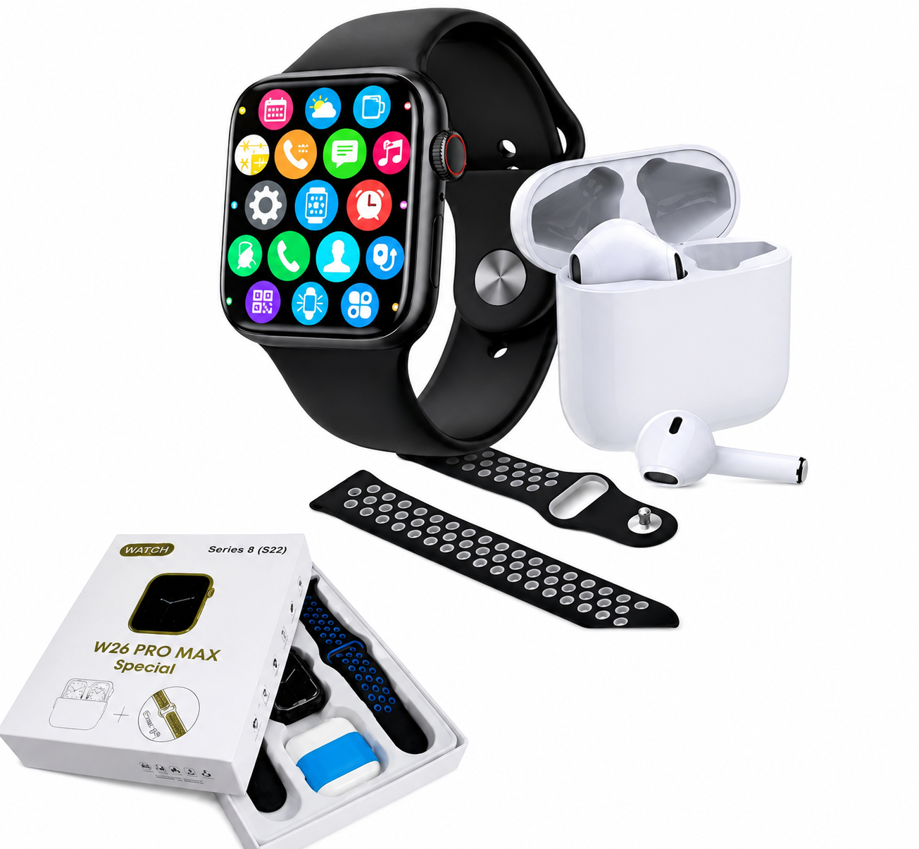 Fitness Special Smart Watch Free wireless earbuds & extra strap included