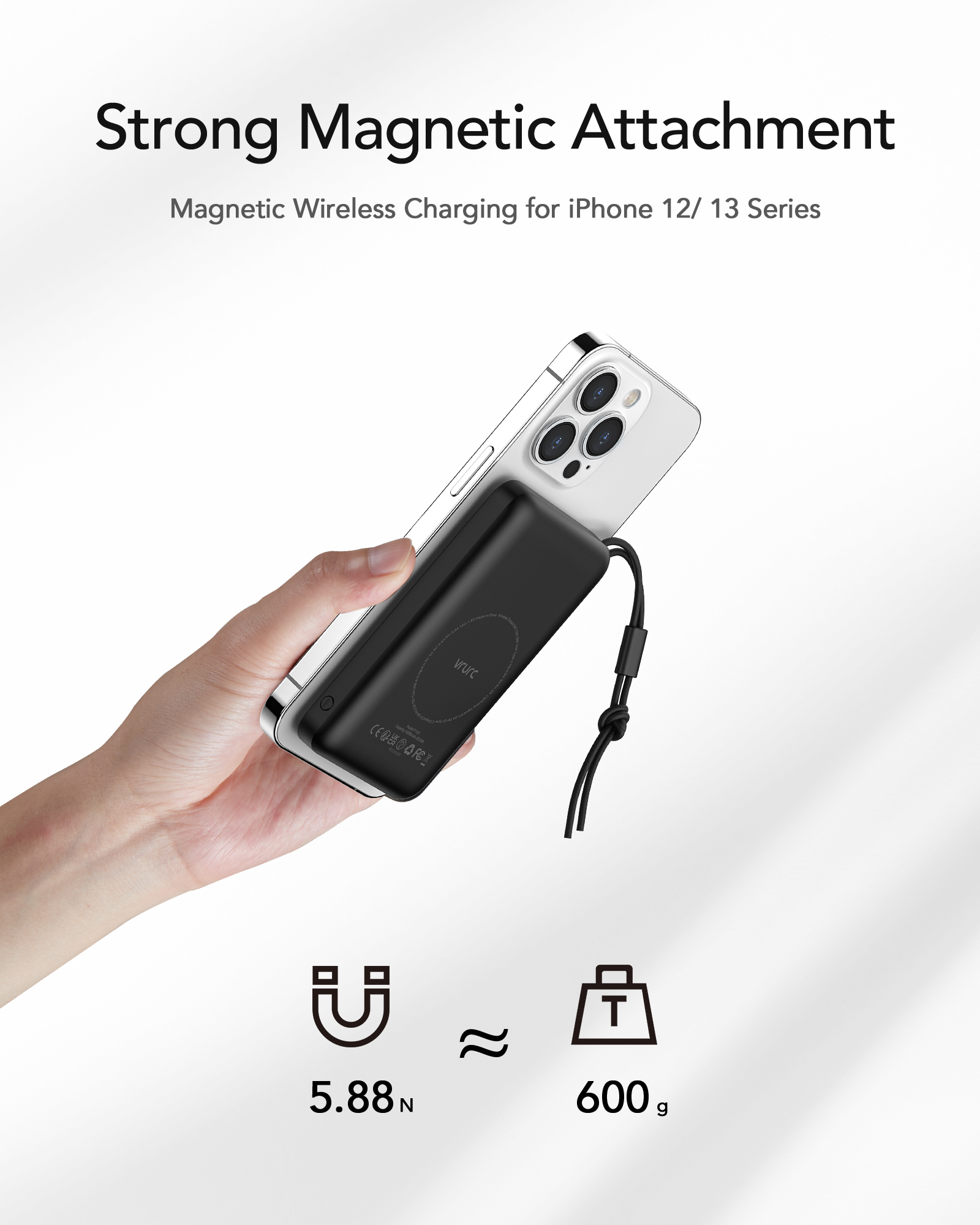 MagOn 10000mAh Magnetic Wireless Power Bank – 20W PD Fast Charging with 15W Magnetic Wireless Charging