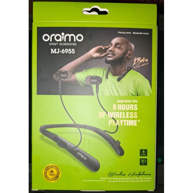 Wired neckband MJ 6955 earphones Bluetooth 5.0 connection.