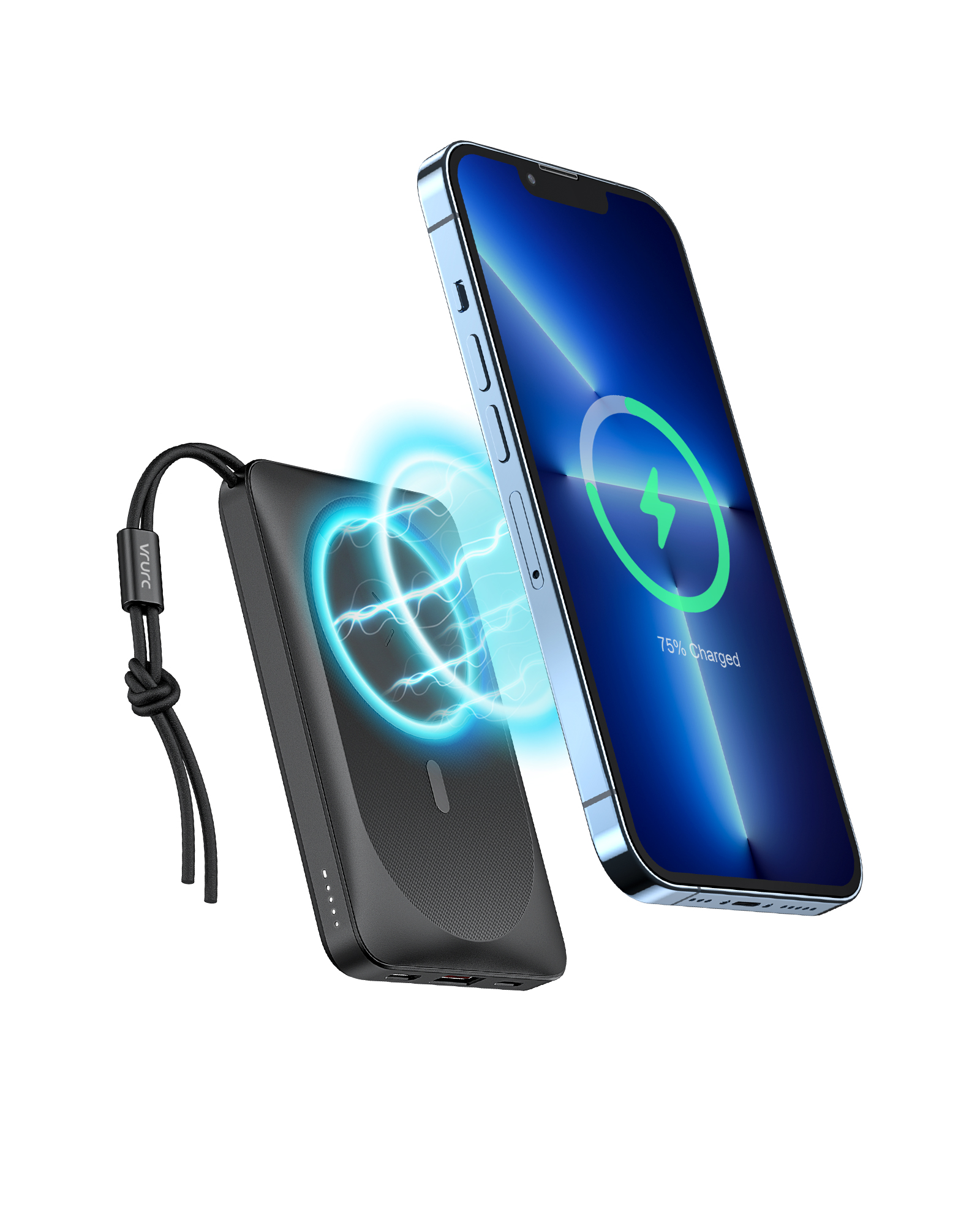 MagOn 10000mAh Magnetic Wireless Power Bank – 20W PD Fast Charging with 15W Magnetic Wireless Charging