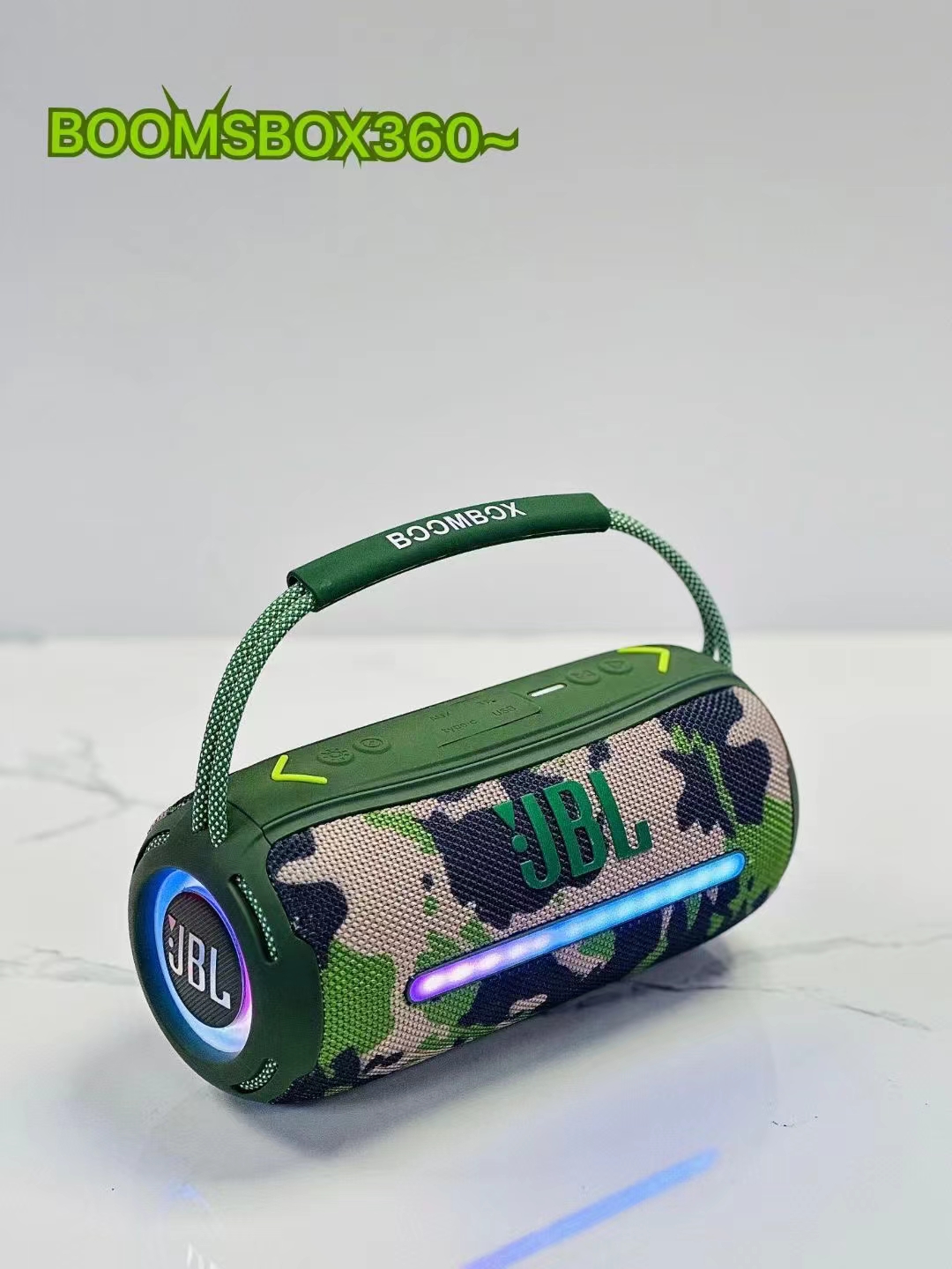 RGB Wireless Bluetooth Speaker – Waterproof, Dual RGB Lights, Portable Handle