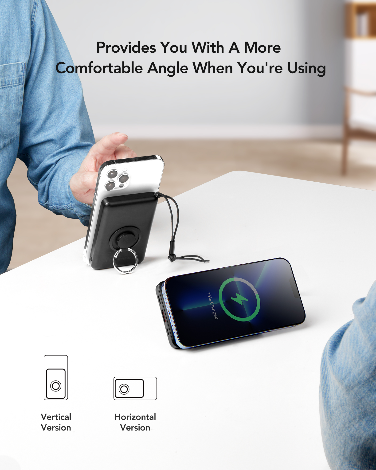 MagOn 10000mAh Magnetic Wireless Power Bank – 20W PD Fast Charging with 15W Magnetic Wireless Charging