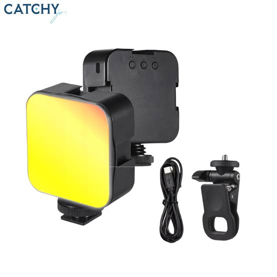 AY-83 LED Pocket Video Light – Rechargeable RGB Fill Light, Adjustable Brightness, Clip-On for Phones, Cameras & Laptops