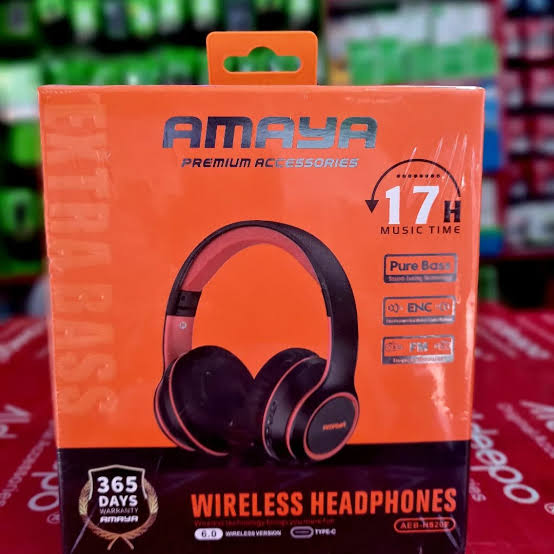 Amaya AEB-H320F Wireless Headphones – Bluetooth 5.3, 40mm Drivers, Foldable Over-Ear Design & Type-C Charging