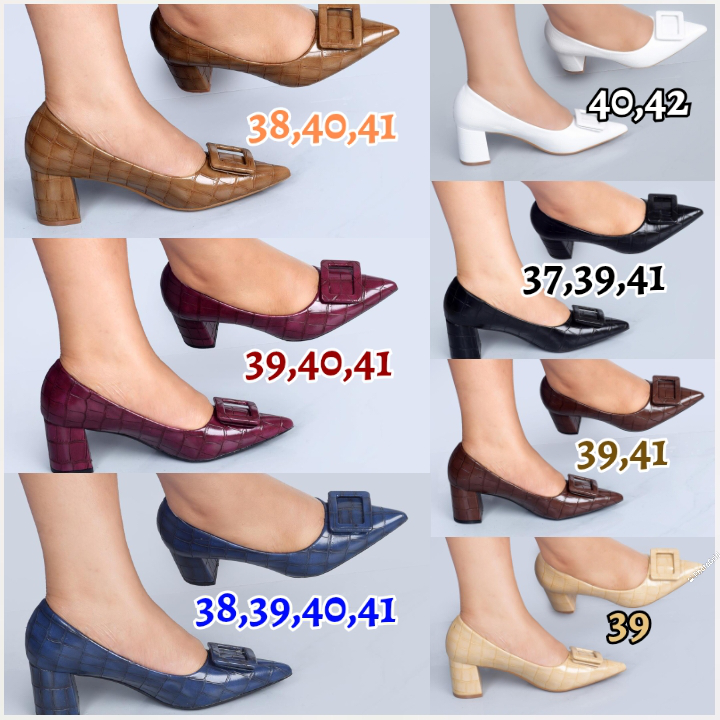 Taiyu Block Heels for Women – Elegant Chunky Heel Shoes with Large Rectangular Buckle Detail, Comfortable Fashion Footwear for Office, Parties, Weddings and Everyday Wear