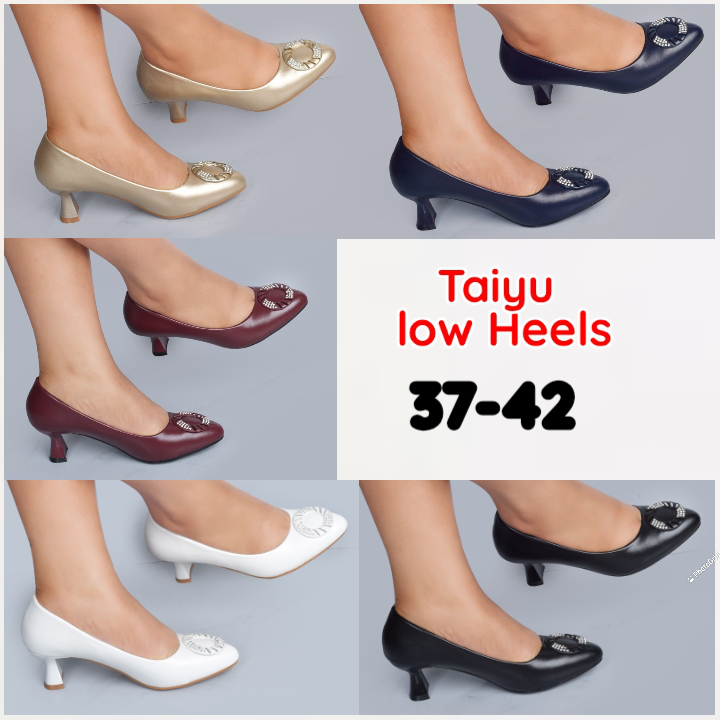 Taiyu Women’s Low Heel Shoes Elegant Comfortable Slip-On Low Heel Office Casual Wear Restocked Stylish Ladies Footwear Sizes 37 to 42