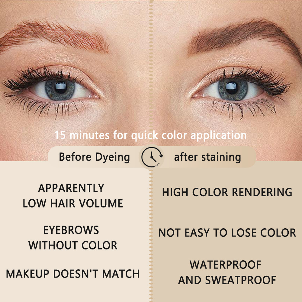 ICONSIGN Eyelash Eyebrow Tint Dye Kit Long Lasting Brow Lash Color Cream Natural Organic Eyebrow Tinting Set 3 Colors Black Brown Coffee Home Salon Eye Makeup