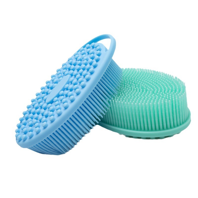 Double Sided Silicone Baby Bath Brush Soft Skin Massage Brush Kids Sensory Integration Tactile Training Brush Gentle Exfoliating Shower Brush For Newborn Toddler