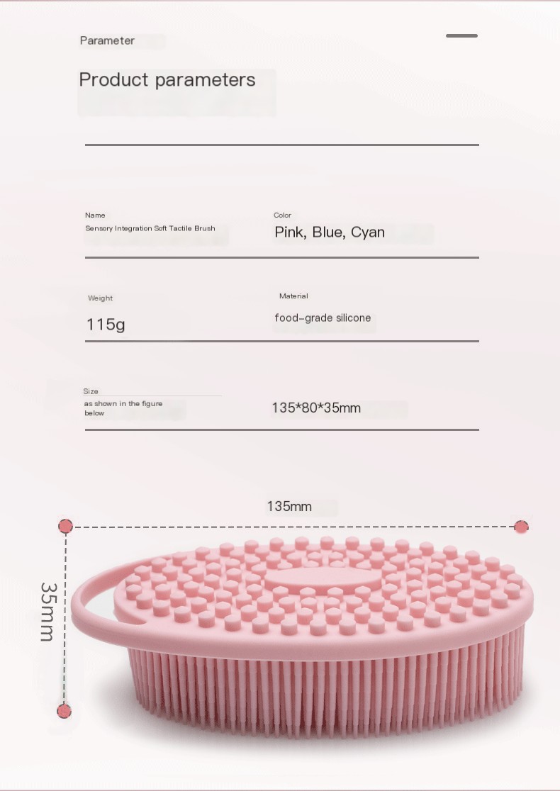 Double Sided Silicone Baby Bath Brush Soft Skin Massage Brush Kids Sensory Integration Tactile Training Brush Gentle Exfoliating Shower Brush For Newborn Toddler