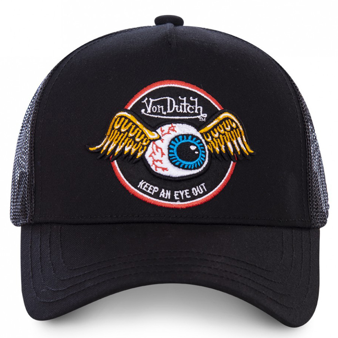 Von Dutch Embroidery Trucker Hat Men Women Breathable Mesh Baseball Cap Vintage Streetwear Outdoor Sports Sun Hat Adjustable Snapback Cap