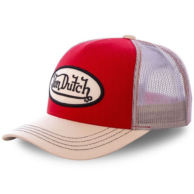 Von Dutch Embroidery Trucker Hat Men Women Breathable Mesh Baseball Cap Vintage Streetwear Outdoor Sports Sun Hat Adjustable Snapback Cap
