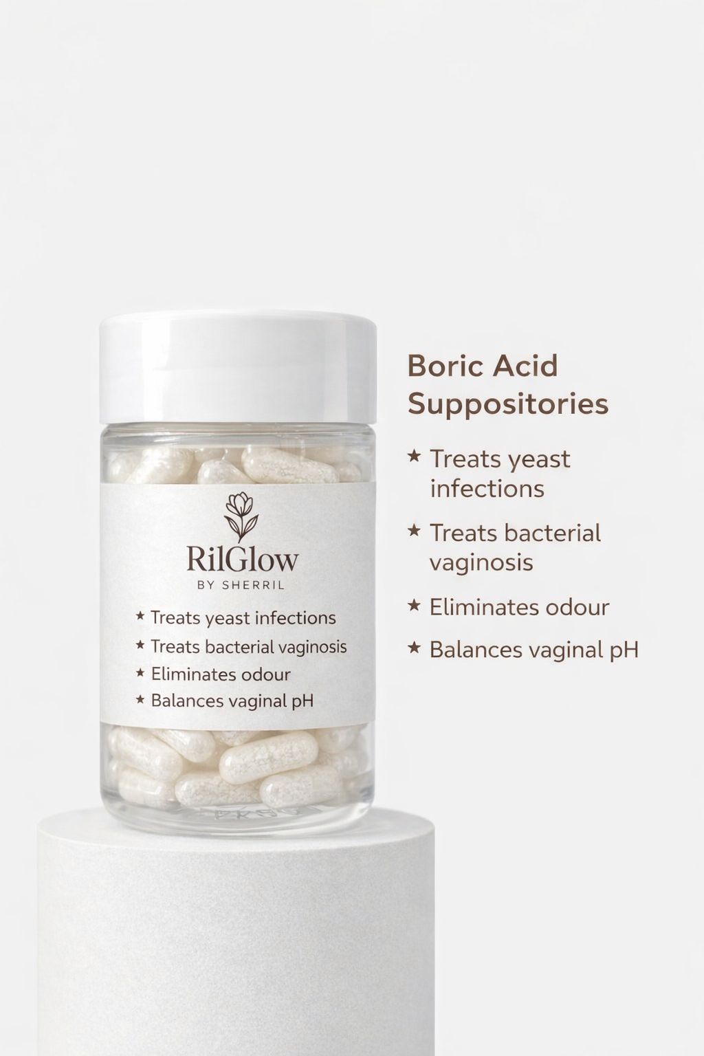 Boric acid suppositories- Treats recurrent yeast infection and Bacterial vaginosis(BV)