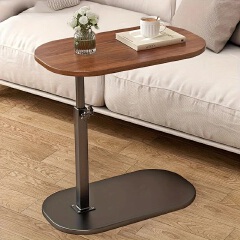 Asili C Shaped Side Table Adjustable Height End Table Modern Small Coffee Table  for Sofa Bed Bathtub Rotating Tabletop