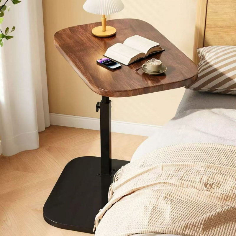 Asili C Shaped Side Table Adjustable Height End Table Modern Small Coffee Table  for Sofa Bed Bathtub Rotating Tabletop