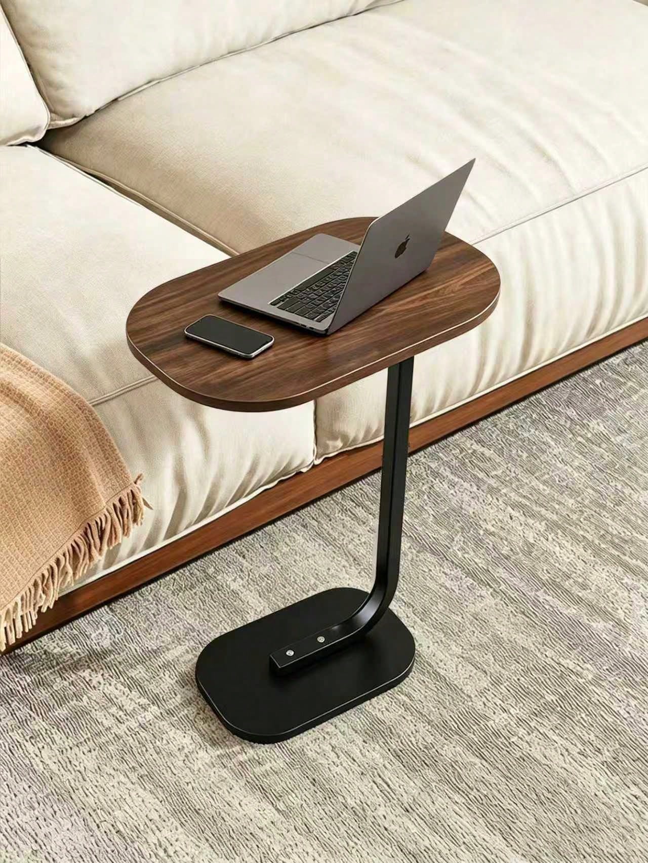Asili C Shaped Side Table Adjustable Height End Table Modern Small Coffee Table  for Sofa Bed Bathtub Rotating Tabletop